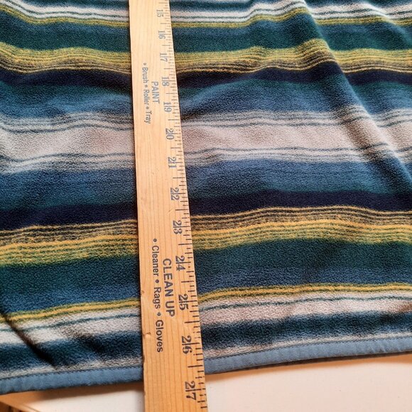 Eddie‎ Bauer Fleece Mens Small Blue Striped Snap Up Sweatshirt Southwest Hiking - Picture 8 of 9